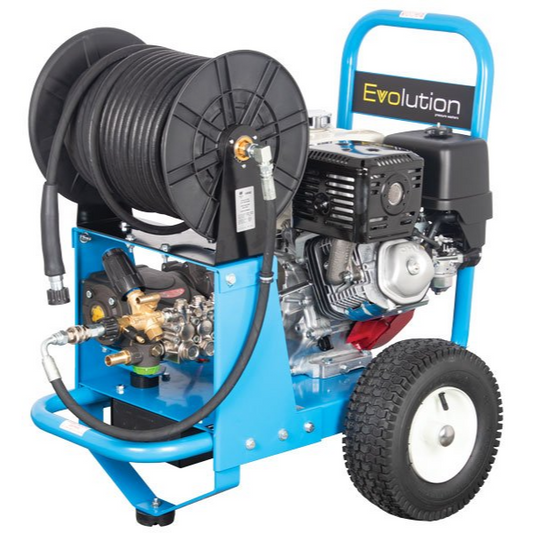 Evolution 2 Series Honda GX390 21200 21LPM 200 BAR Electric Start Petrol Pressure Washer with Hose Reel image 0