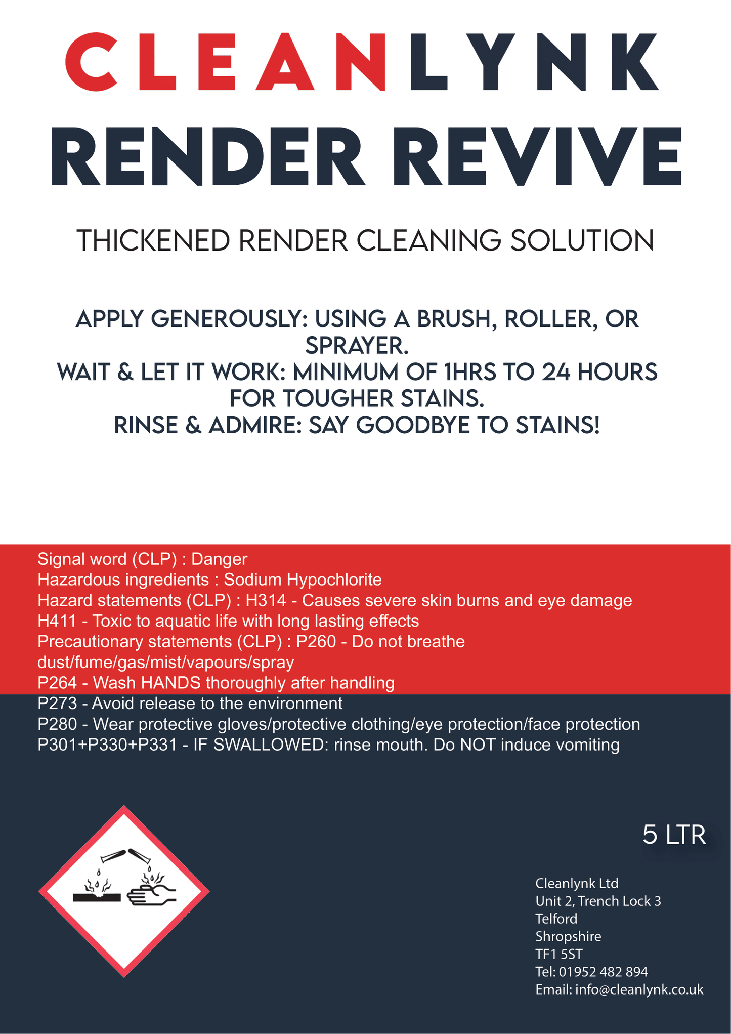 Cleanlynk RENDER REVIVE Render Cleaning Gel - 5L