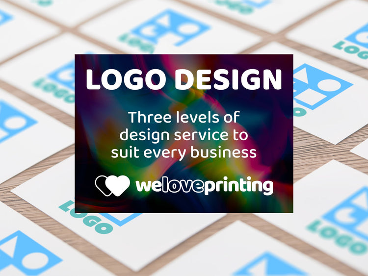 A businessman hands over a business card to a client with a prominent logo displayed on the business card..