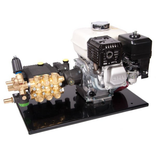 Honda GX200 / Interpump W154 14LPM 150 BAR Electric Start Petrol Skid Mounted Pressure Washer image 0