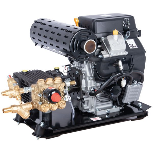 Loncin 24HP V-Twin / Interpump WS3523 23LPM 250 BAR Electric Start Petrol Skid Mounted Pressure Washer image 0