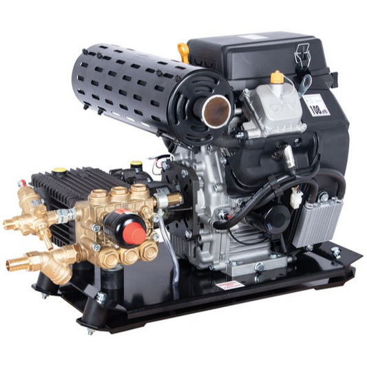 Loncin 24HP V-Twin / Interpump WS3523 23LPM 250 BAR Electric Start Petrol Skid Mounted Pressure Washer image 0