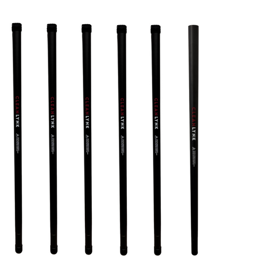 6 Pole Set (30ft) - CleanLynk 51MM Clamped Carbon Fibre Gutter Vacuum Poles 1.5M