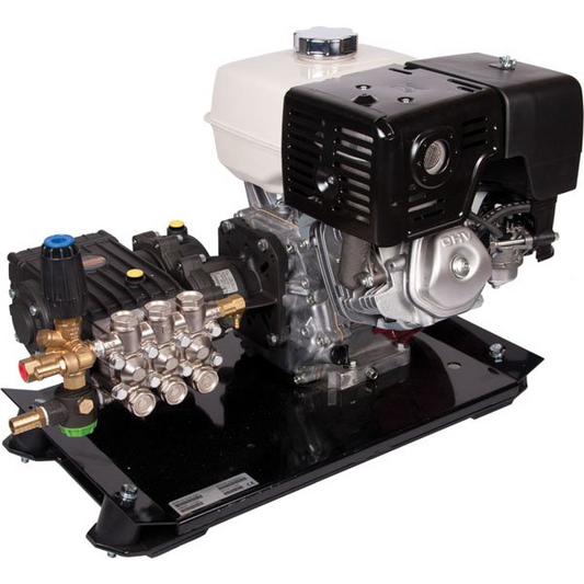 Honda GX390 / Interpump WS202 21LPM 170 BAR Electric Start Petrol Skid Mounted Pressure Washer image 0
