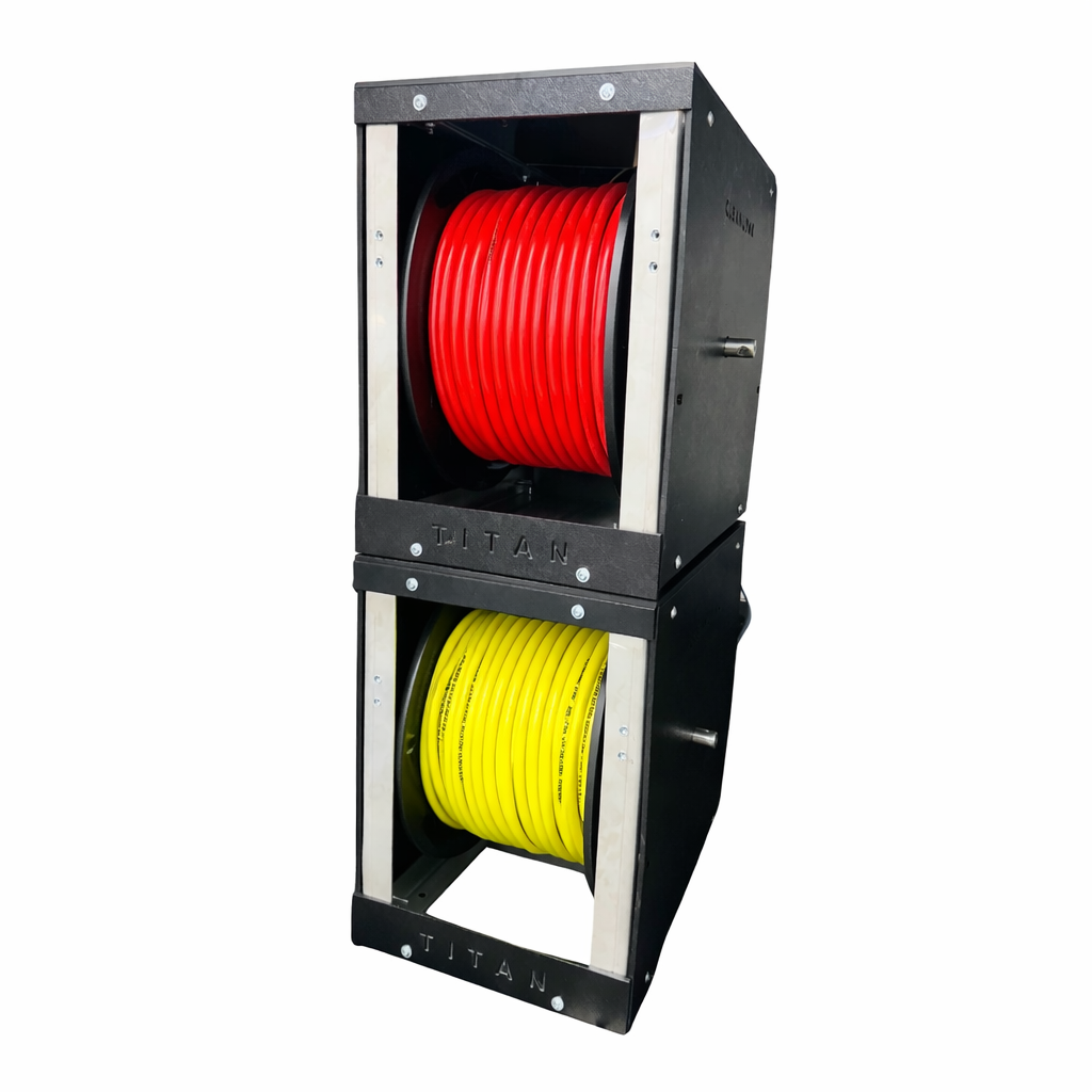 Cleanlynk TITAN 2.0 Double Stack Stainless Steel Electric Window Cleaning Hose Reel