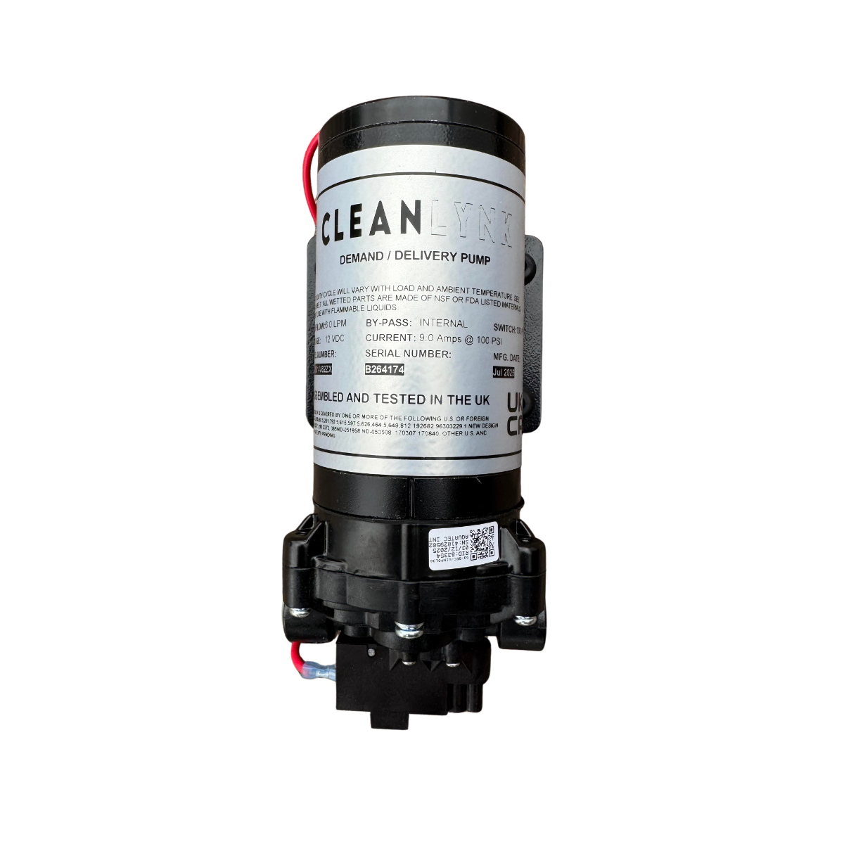 Cleanlynk X Aquatec 6 LPM 100 PSI Water Pump 12V