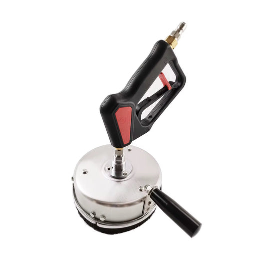Cleanlynk Trident8 8” Stainless Steel Flat Surface Cleaner with Handle and Trigger Gun