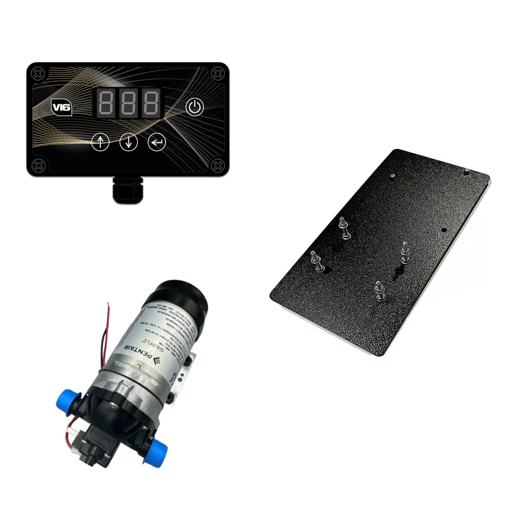 Spring Europe V16 Pump Controller + Pentair Shurflo 5 LPM 100 PSI Water Pump with Mounting Board