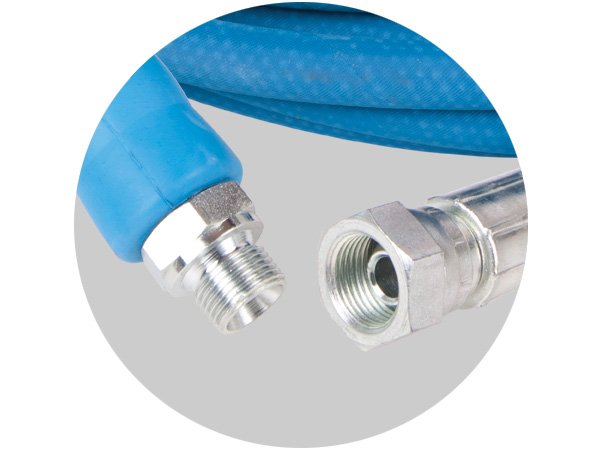 10M 3/8" 2W Blue Non Scuff High Pressure Hose 400 BAR 3/8" BSP F x 3/8" BSP M