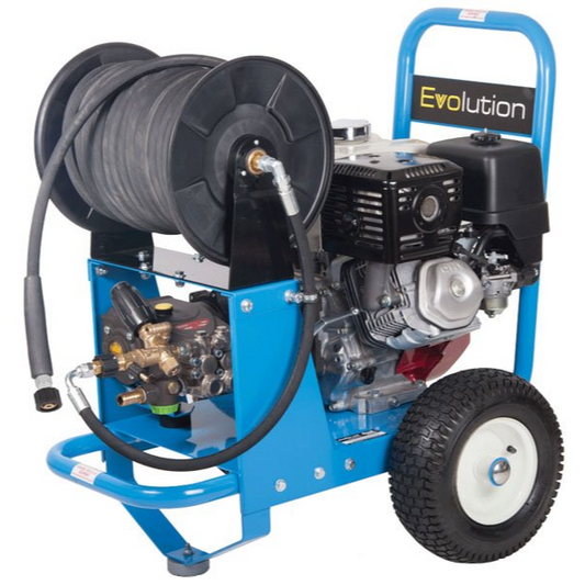 Evolution 2 Series 15250 Honda GX390 15LPM 250 BAR Petrol Pressure Washer with Hose Reel image 0