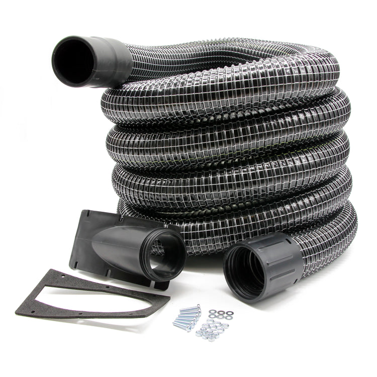 Cyclonic Side Entry Inlet + 15M 51MM Wire Reinforced Gutter Vacuum Hos ...