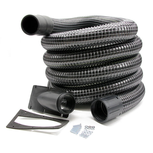 Cyclonic Side Entry Inlet + 5M 51MM Wire Reinforced Gutter Vacuum Hose Kit