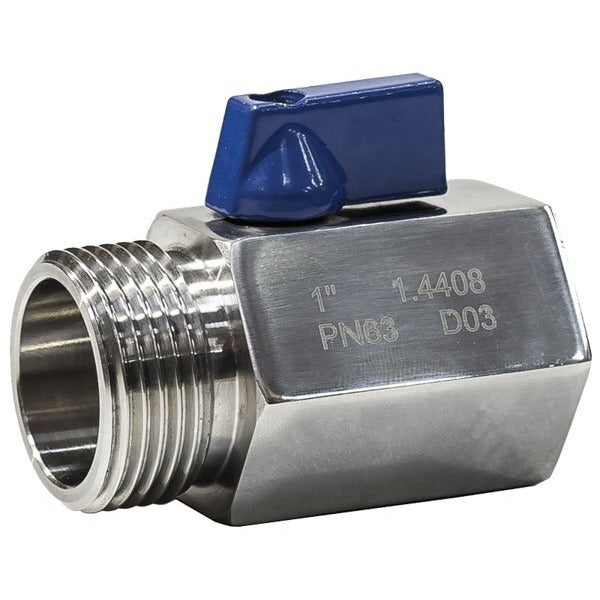 3/4" BSP M x 3/4" BSP F Stainless Steel Mini Ball Valve